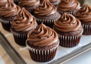 Cupcakes: Chocolate Iced Truffle Filled