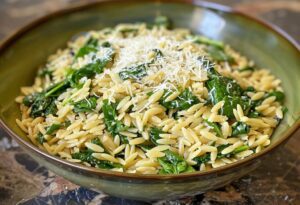 Spinach & Parmesan Orzo Pasta