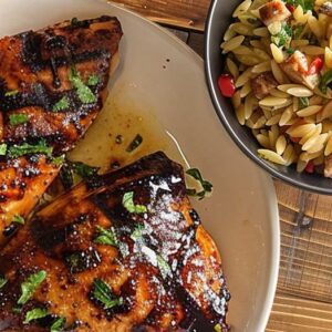 Honey Balsamic Grilled Chicken & Orzo