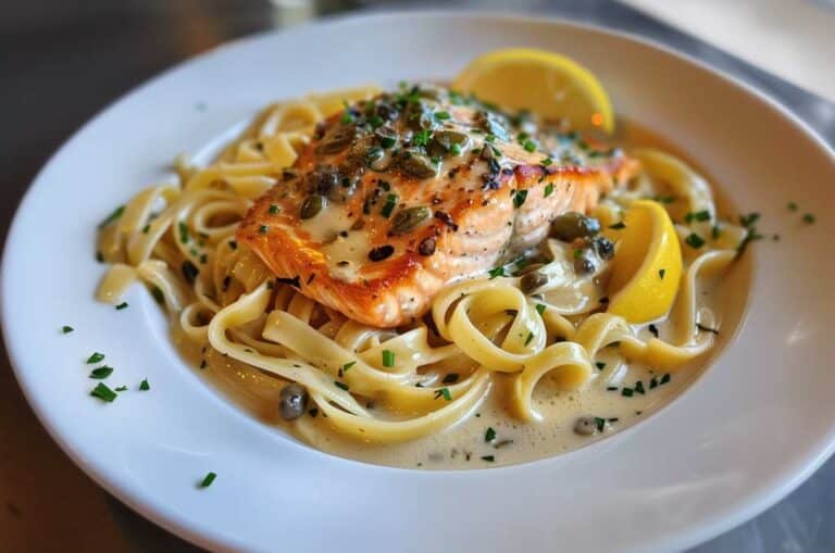Salmon Piccata w/ Alfredo Pasta Package