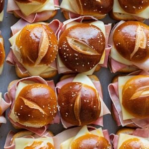 Ham and Swiss on Pretzel Bun