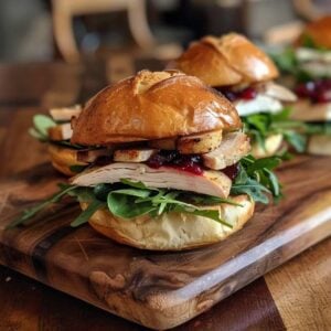 Oven Roasted Turkey Breast, Provolone Cheese, Cranberry Aioli, w. Fresh Greens on Fresh Baked Rolls
