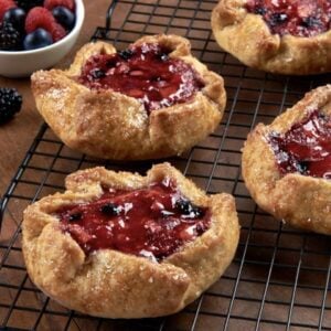 Berry tart, heated and ready to eat