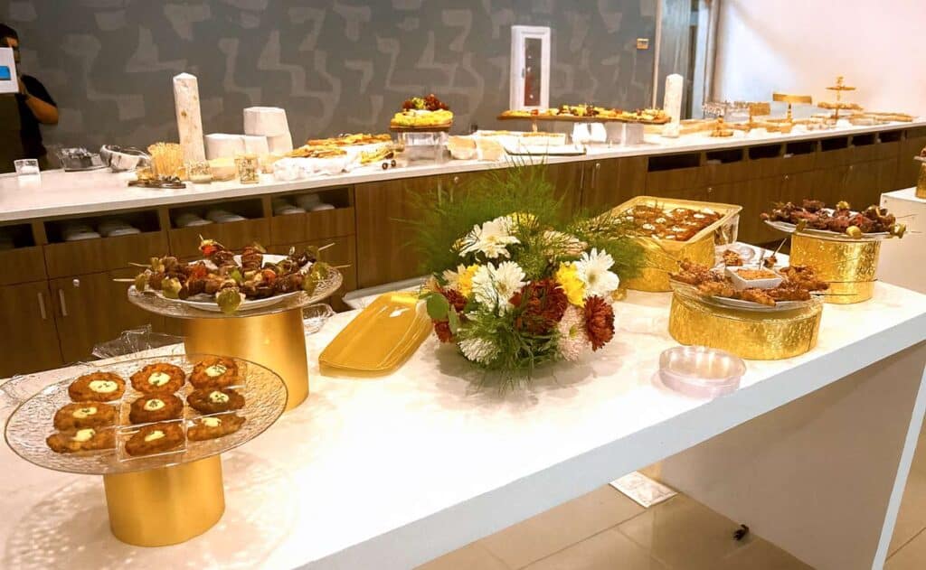 Luxury catered tabletop food presentation by Kelli's Catering & Events for high-end weddings and special events