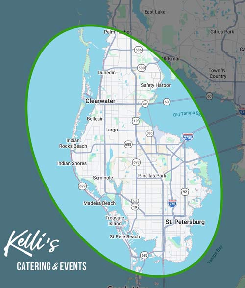 Kelli's Catering primary service area