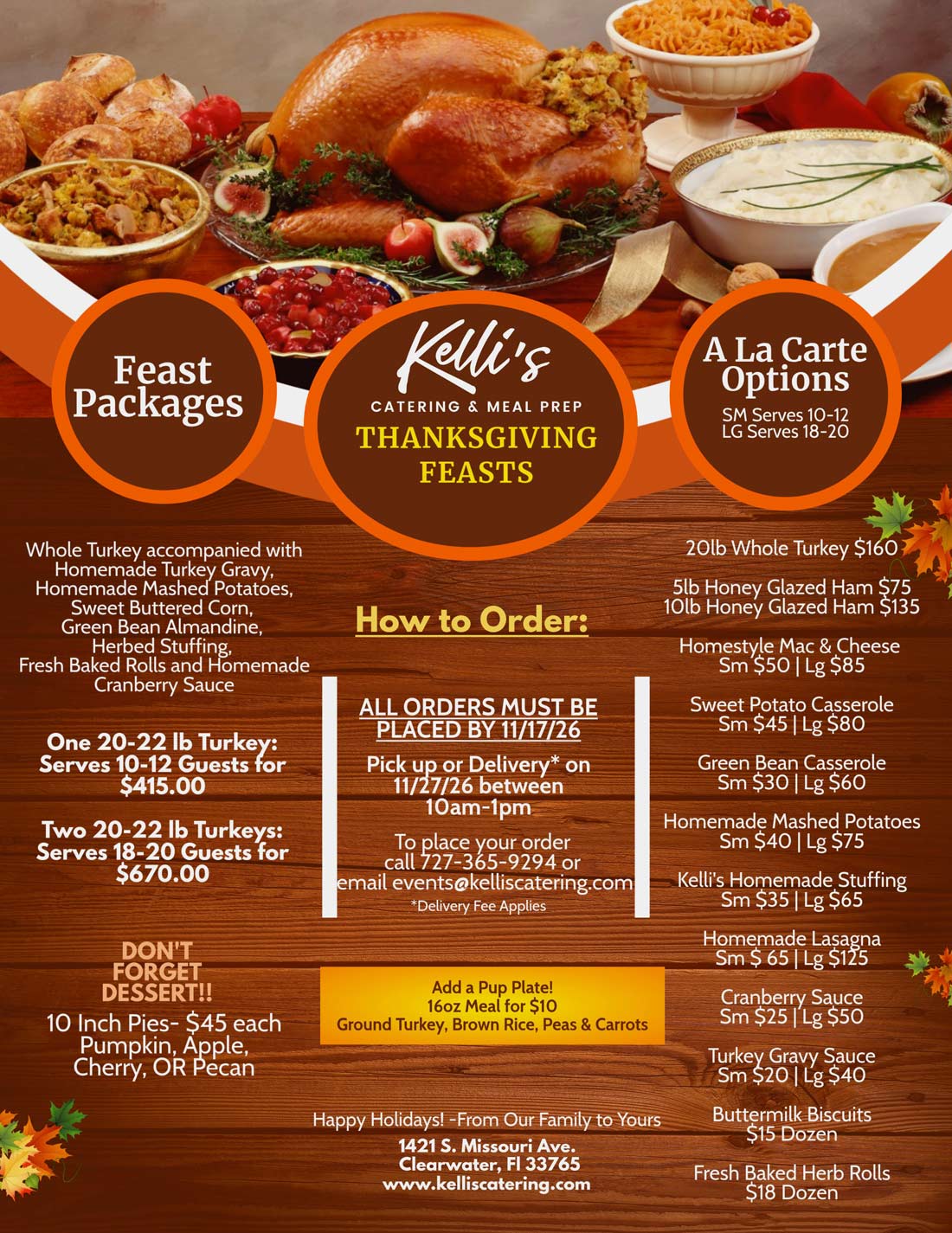 Thanksgiving Menu 2026